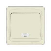 Выключатель Валери 1-кл с подсветкой (слон.кость) Б-В0121  Universa