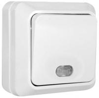 Выключатель 1-кл с/п белый Олимп О0121(пластиковая основа) Universal