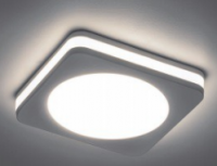 Светильник  AL601 квадрат 7W 560Lm 4000K IP20 бел. с подсв.  FERON