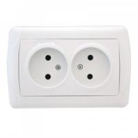 Розетка 2-ая б/з (бел.) 16А/220В Маргарита Universal