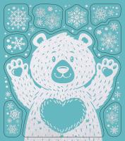 Украшение окон. Мишка 15,5*17,5см 90258