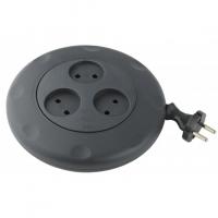 Удлинитель рулетка ШВВП 2*0,75 3 розетки 3м, 10А черный ЭРА