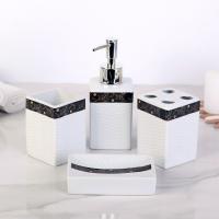 Набор для ванной керамика "Золотой лист", 4 предмета   