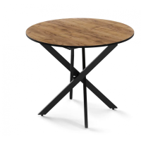 Стол Орион раздв.,ЛДСП 960*1260*960 (дуб крафт золотой+черная опора)