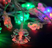 Гирлянда Нить 5м Два колокольчика IP20 прозр.нить Мульти 20Led мигание 220В