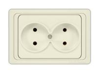 Розетка 2-ая б/з (слоновая кость) Б-В0102 Валери Universal