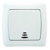 Выключатель Маргарита1-кл с подсветкой (белый) М0121 Universal