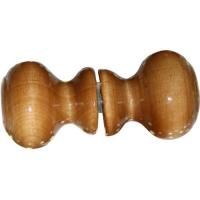 Ручка-кнопка дер. лак св. стальная вставка