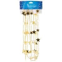 Бусы "Звезда" 2,7м золото 2см 104056