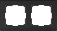 Рамка на 2 поста WL-Frame-02 Stark Black (черная, пластик)  Werkel