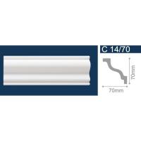Плинтус С14/70 70*70 Белый 2м потол. 