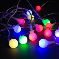 Гирлянда Нить 3м Шарики IP20 прозр.нить Мульти 20Led 