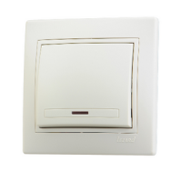 Выключатель 1СП с подсветкой крем 701-0303-111 Lezard