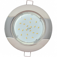 Светильник GX53 Н4 встраив. без рефл. "волна" жемчуг-серебро 38х116 Ecola 