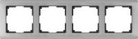 Рамка на 4 поста  WL-Frame-04 Metallic (глянц. никель, металл)  Werkel