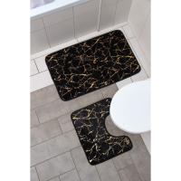Набор ковриков д/в "Мрамор" 79*50/50*39см, черный