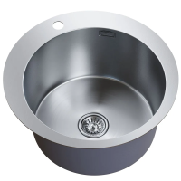 Мойка круг. врез. D50 см т.3, 0мм Сатин глубина 20см + сифон MIXLINE PRO