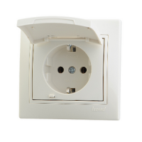 Розетка 1СП с/з с/кр. кремовая 701-0303-123 Lezard