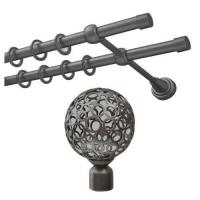 Карниз раздв.ков. d16/19мм 1,6-3,0м 2 ряд ажур т/у черн.никель Ле-Гранд