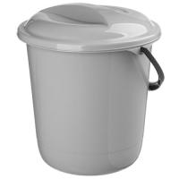 Ведро кругл. 10л с крышкой Etna Homver серый 2186