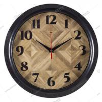 Часы 3024-143 Черный Текстура дерева 30см Рубин