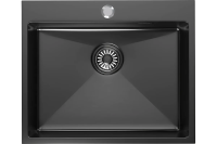 Мойка врез. 60х50 см ГРАФИТ т.3, 0мм глубина 22см + сифон MIXLINE PRO