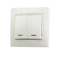 Выключатель  2СП с подсветкой  крем 701-0303-112 Lezard