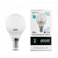 Лампа 8W E14 4100K  Gauss LED elementary Clobe
