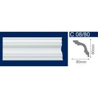 Плинтус С08/80 80*80 Белый 2м потол. 