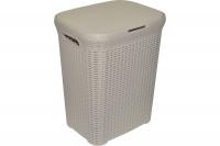 Корзина д/белья 60 л Ротанг с крышкой Латте 186020 Виолет