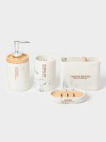 Набор акс. д/ванной керм. "Стиль", 4 предмета, белый   