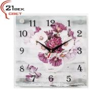 Часы 2525-234 "Цветы" 25*25 21Век
