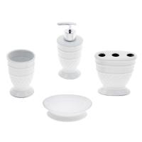 Набор акс. д/ванной керамика "Рельеф", 4 предмета, белый