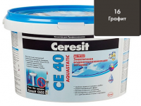 Затирка для швов эластичная водооталкивающая Ceresit СЕ40 цвет графит 2кг