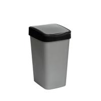 Ведро с подв.крышкой 10л "Tandem" сер/черн 841058 Виолет