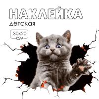 Наклейка 3Д интерьерная Котик 30*20см арт 78