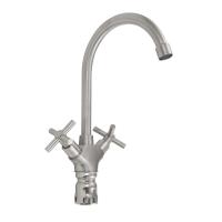 Смеситель д/кухни Magnus 9103, 2-х рыч. кер, нерж.сталь