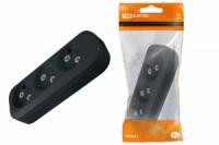 Колодка 3 гнезда 2П б/з 10А 250В черная 