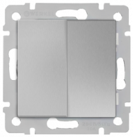 Выключатель 2-кл. проходной  WL-SW-2G-2W (серебро) Werkel