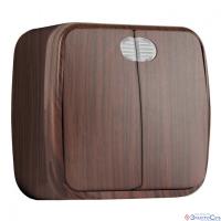 Выключатель 2-кл с/п Темное дерево 10А Минск EKF