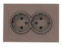 Розетка 2-м с/з мокка OVIVO 401-190300-907