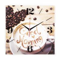 Часы 3535-265 квадр."Good morning с кофе" 35*35 21Век