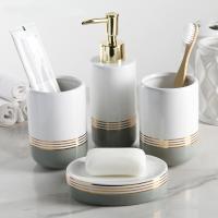 Набор акс. д/ванной керам. "Лили", 4 предмета, серый