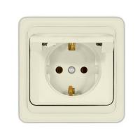 Розетка с крышкой  с/з (слоновая кость)Б- В0029 Валери Universal