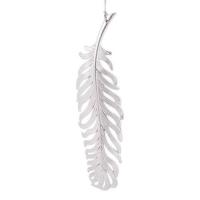 Украшение Перо в серебре 4,5*18,5*0,2см 89036 полипроп.