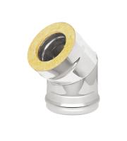 Колено-сэндвич нерж.+нерж. д=120*200, 45гр., 2-х секц.(430/0,8мм)