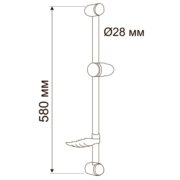 Стойка для душа 68,5 см  Lemark LM8064C круглая мыльница