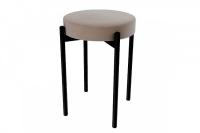 Табурет Лондон (велюр Бежевый+черная опора)