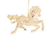 Украшение подв. Лошадка золотая 11,5*8 82292