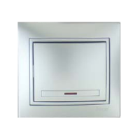 Выключатель 1СП с подсв. мет/сер 701-1010-111Lezard